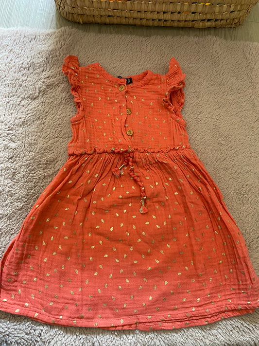 ✨ Robe gaze de coton avec déco dorée – In Extenso – 2 ans