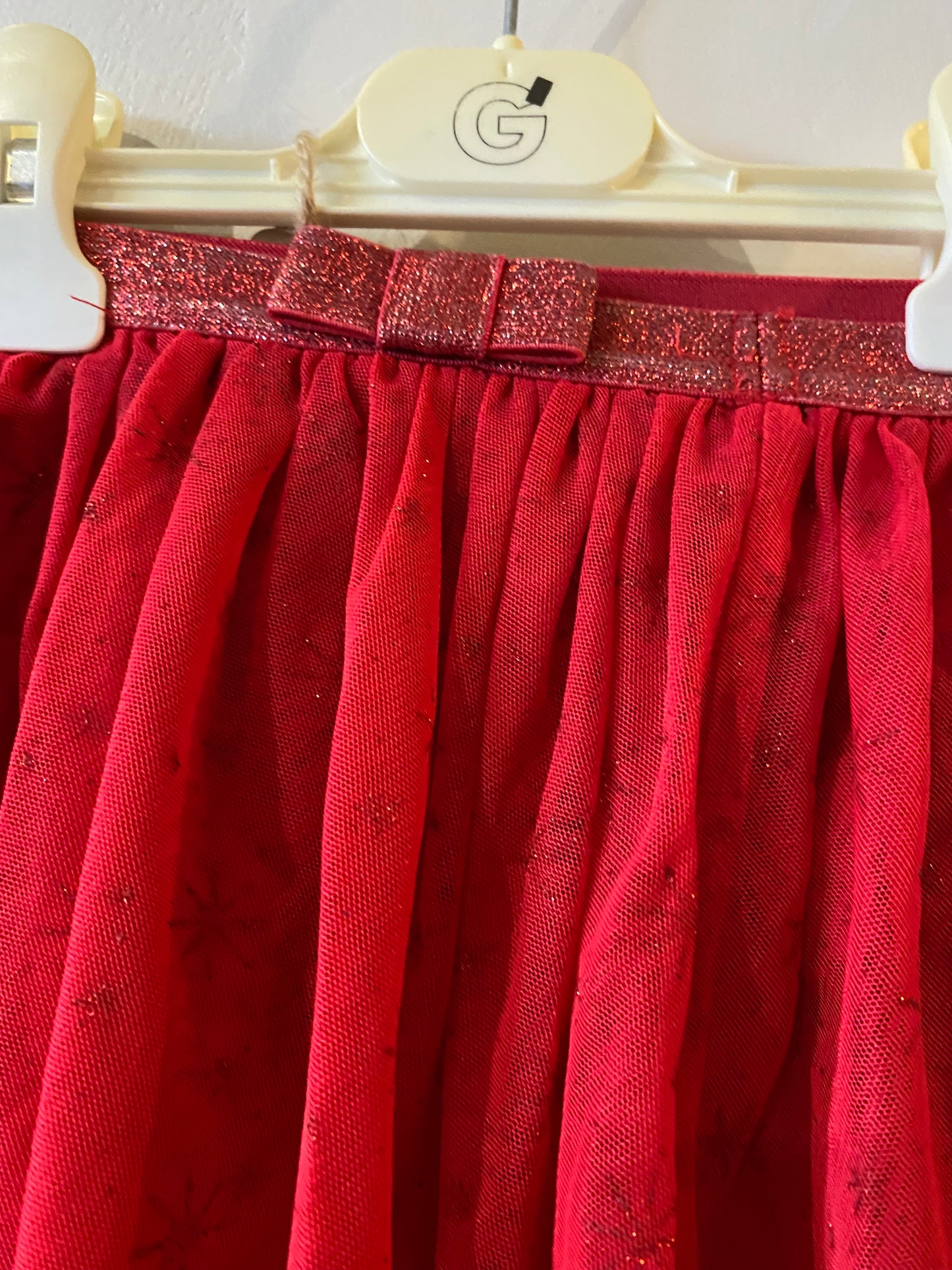 jupe rouge en tulle à paillettes – flocons ❄️ – 6 ans – okaïdi