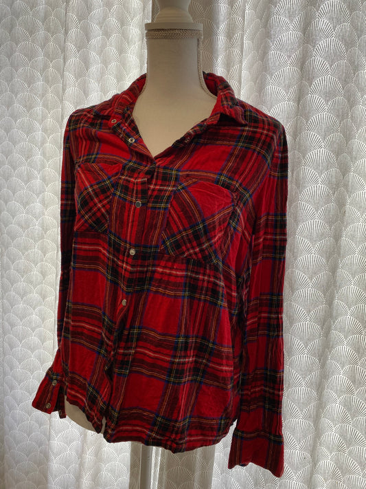 Chemise effet bûcheronne rouge à carreaux – Pimkie – 38