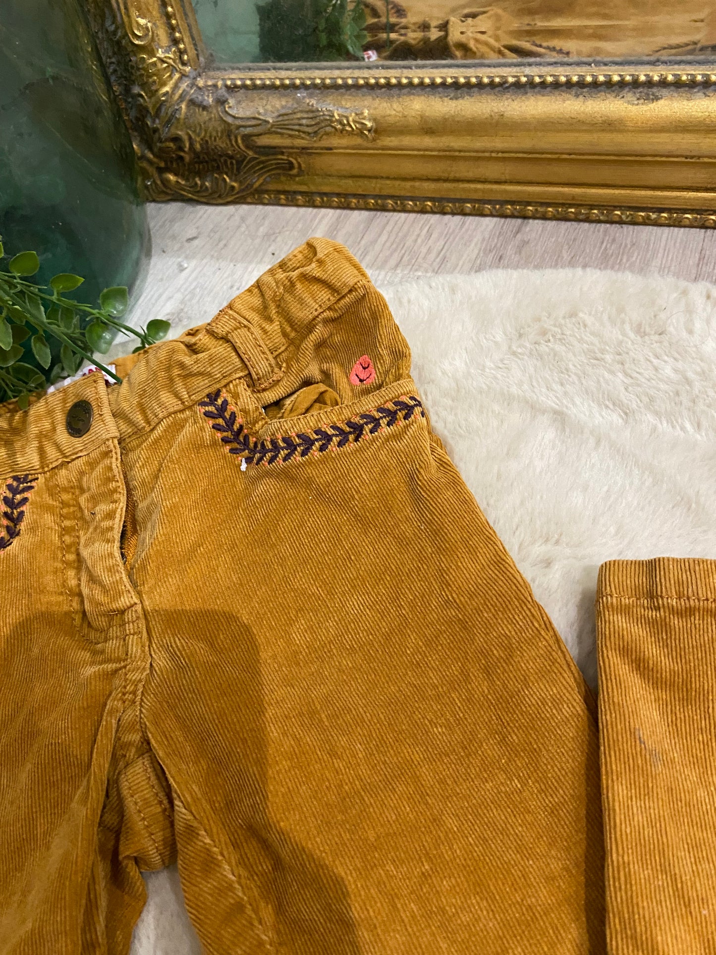 Pantalon velours moutarde – DPAM – 6 ans 🍁✨