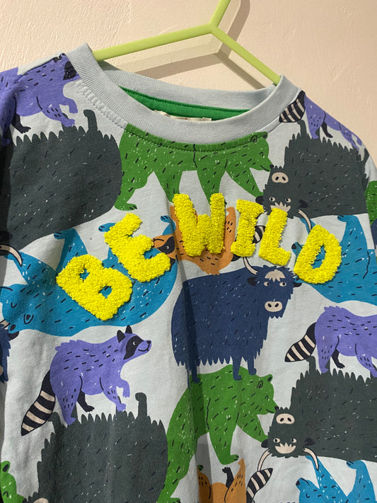 T-shirt bleu & vert motif animaux – 3 ans – DPAM