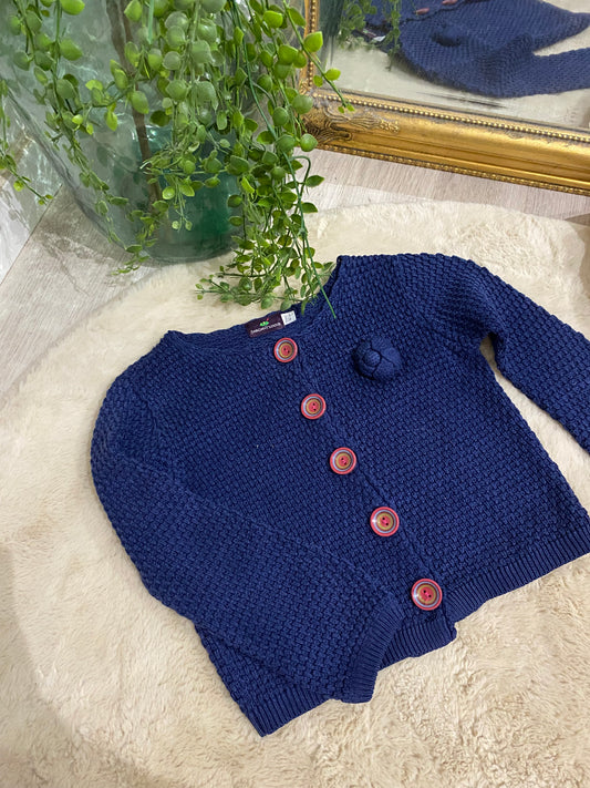 Gilet bleu à boutons roses – Sergent Major – 3 ans