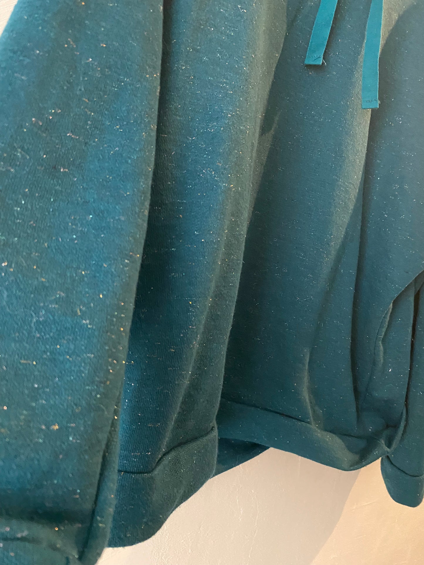 sweat à capuche bleu canard pailleté – taille xl (correspond l) promod