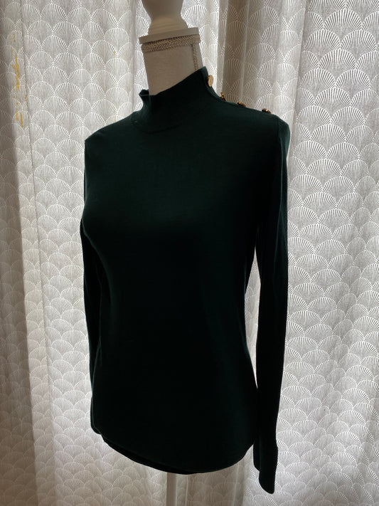 Col roulé vert sapin PROMOD – Taille M 🌲✨