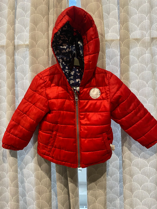 🌀 Doudoune légère réversible – 3 Pommes – 6/9 mois