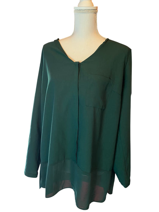 💚 Blouse vert foncé Balsamik – Taille 46 – fluide & élégante
