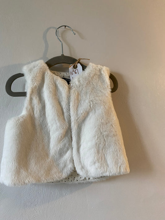 Gilet moumoute blanc bébé – 18 mois – Kiabi