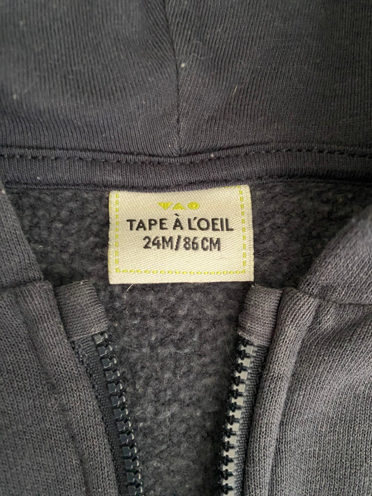 Gilet sweat zippé – 24 mois – Tape à l’œil 👶🖤