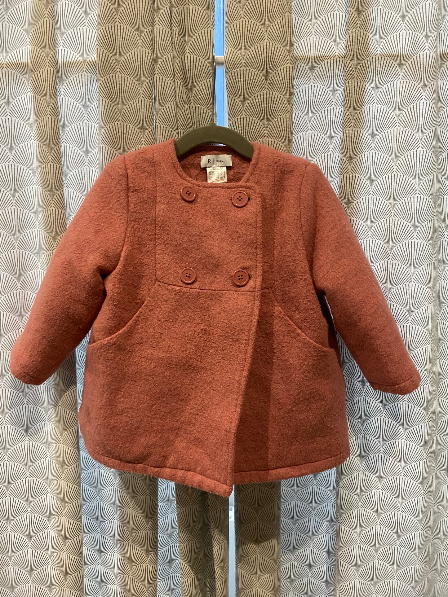 💗 Duffle-coat rose bonbon intérieur fourrure – La Redoute – 24 mois