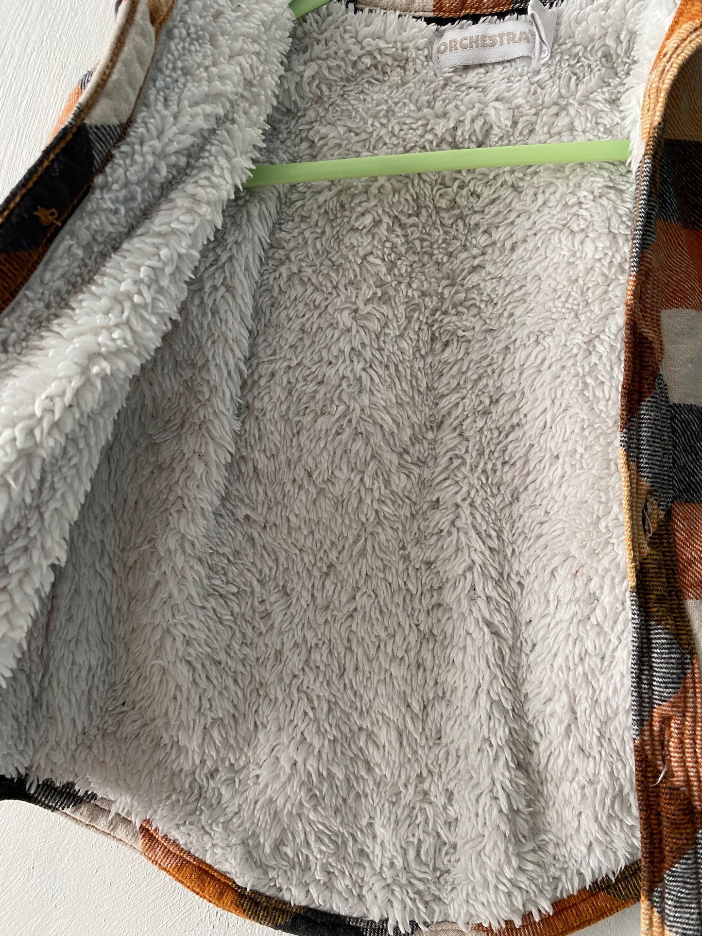 Chemise bébé double pilou marron et orange – 9 mois – Orchestra