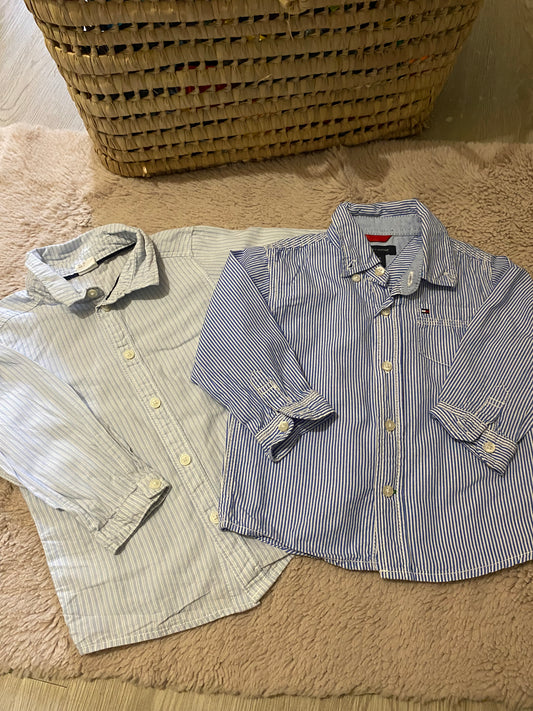 👕 Lot 2 chemises légères bébé – H&M + Tommy Hilfiger – 24 mois – Très bon état