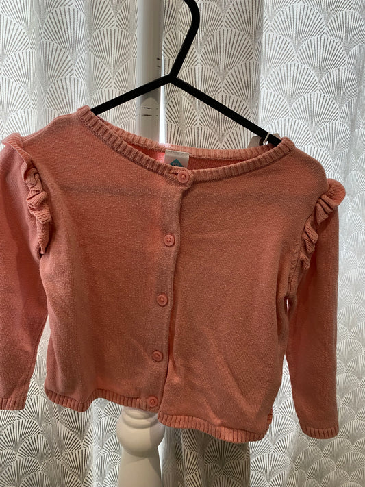 Gilet rose bonbon avec froufrou aux épaules – 12 mois – Tex