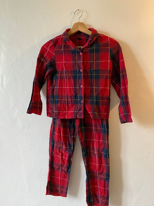 10 ans – Pyjama à carreaux rouge effet flanelle – Kiabi