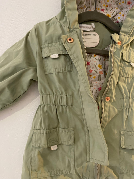 Veste légère kaki fleurie Orchestra - 12 mois