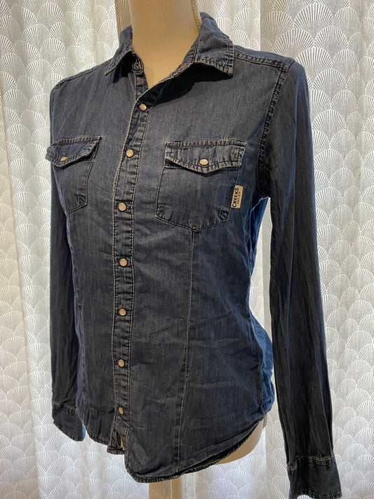 Chemise en jean cintrée à boutons pression – Creeks – 38