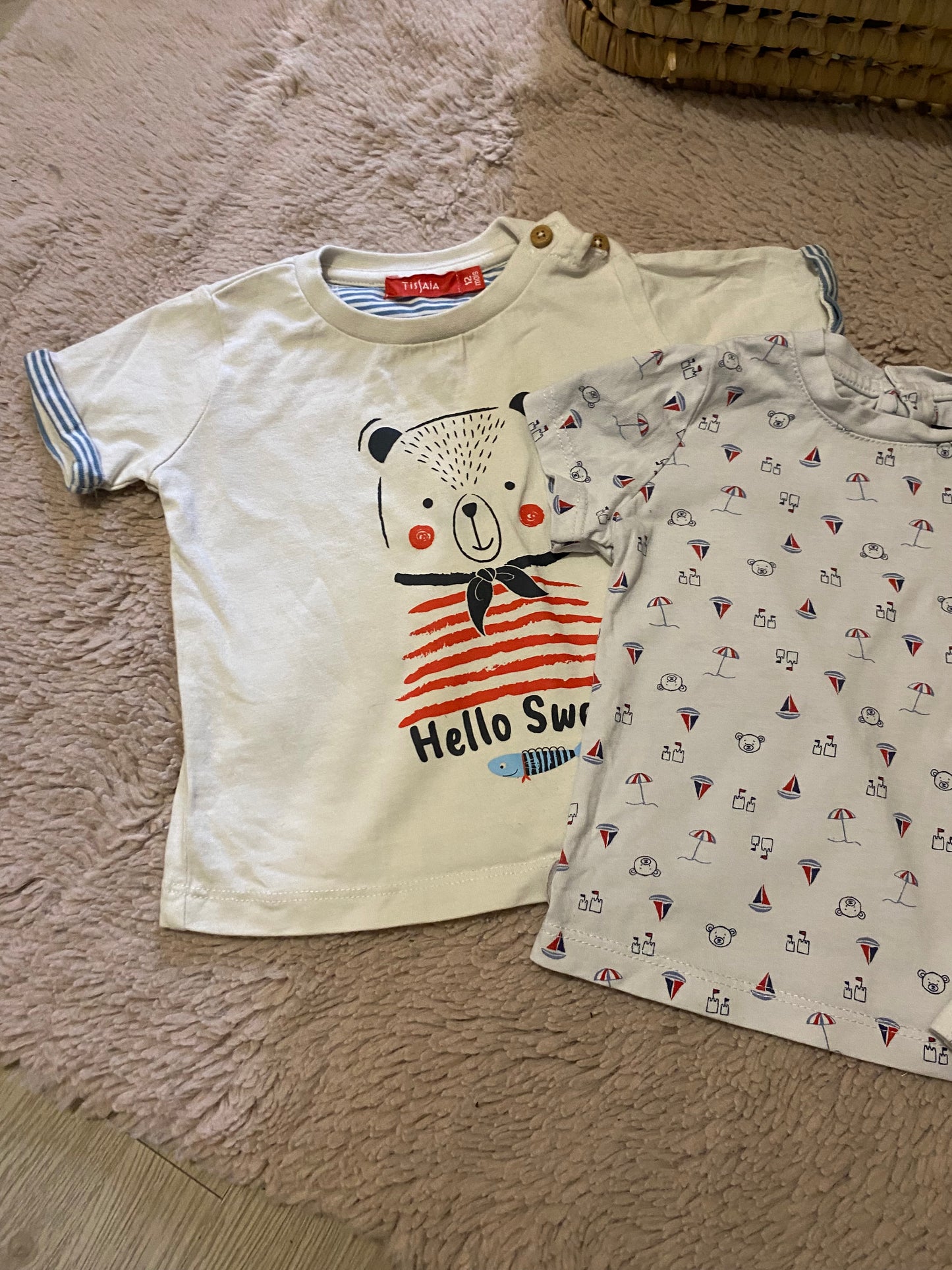 T-shirt blanc basique – 12 mois – Très bon état