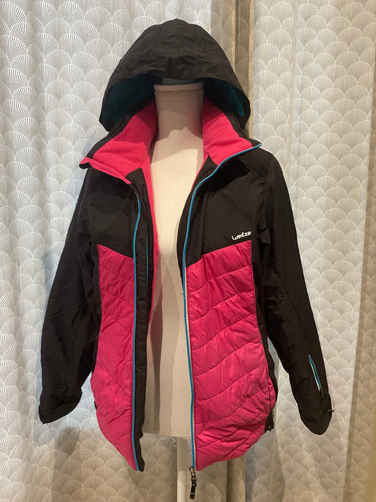 ❄️ Doudoune noir et fuchsia – Wedze Decathlon – 14 ans – léger trous arrière