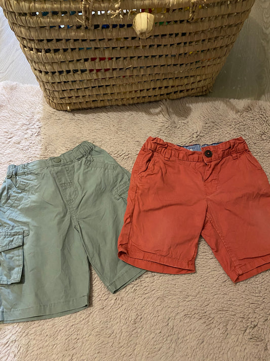 🩳 Lot 2 shorts longs bébé 18 mois – H&M + Tex – rouille & kaki – Très bon état