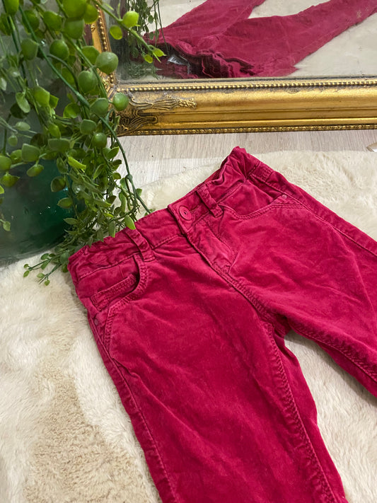 Pantalon velours fuchsia – Okaïdi – 4 ans