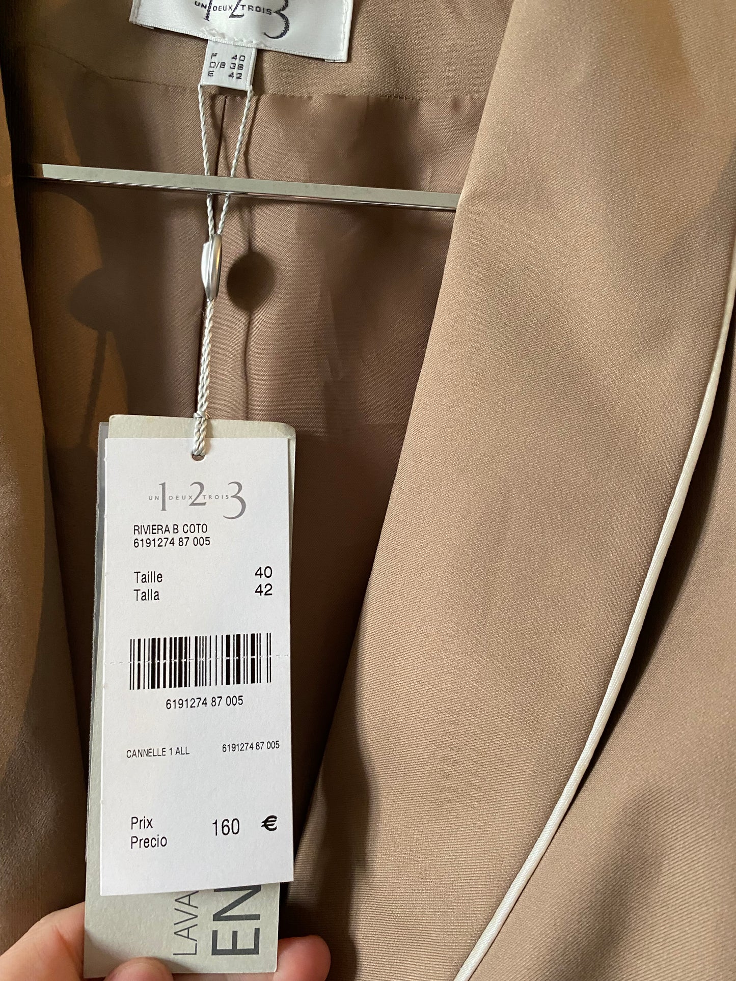 Blazer beige et blanc – 1.2.3 – Neuf avec étiquettes