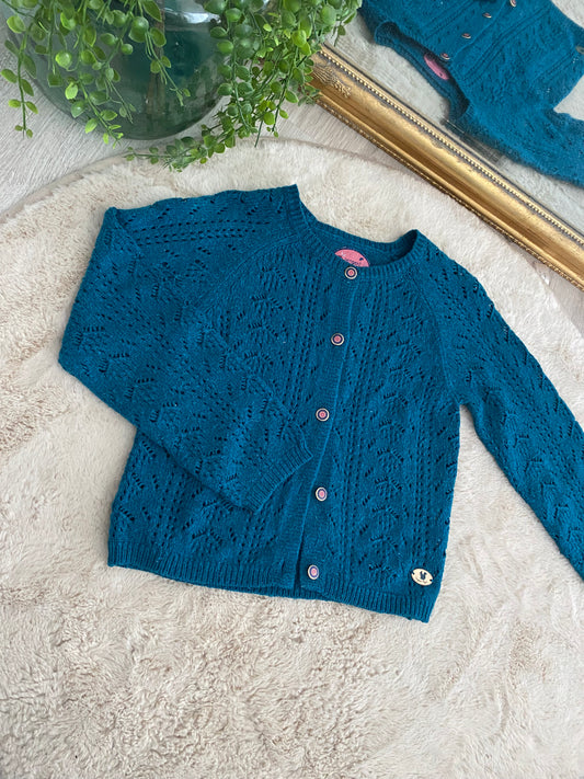 Gilet ajouré bleu – 8 ans