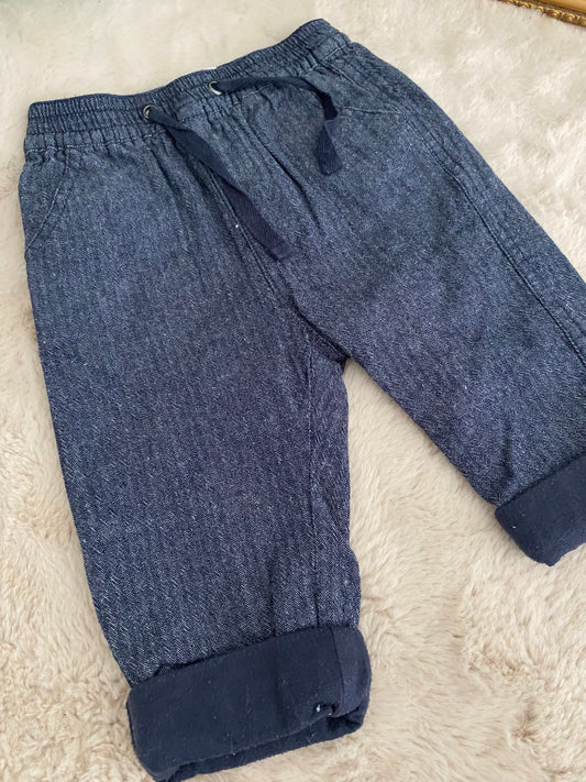 Pantalon gris bleu avec lien de serrage – taille 6 mois – Tape à l’Œil 👶🩶
