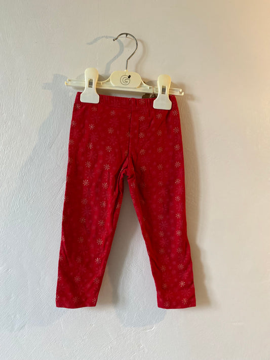 Legging bébé rouge Minnie flocons – 18/24 mois – Disney