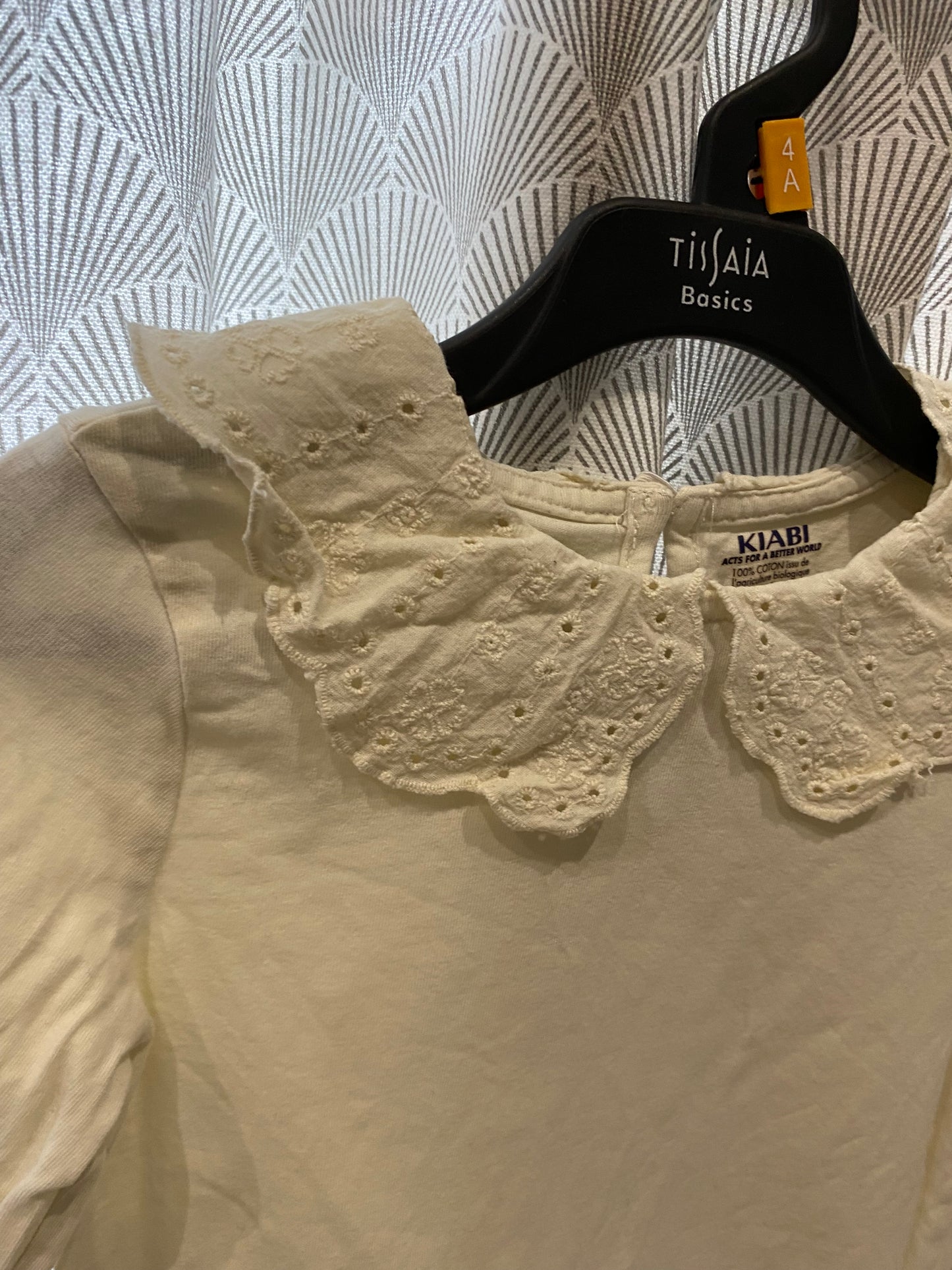 Haut beige simple col claudine dentelle – 5 ans – Kiabi