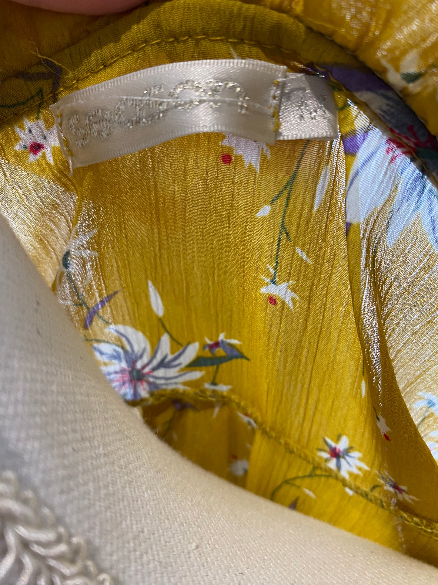 Blouse jaune à motifs transparents – Season – taille M