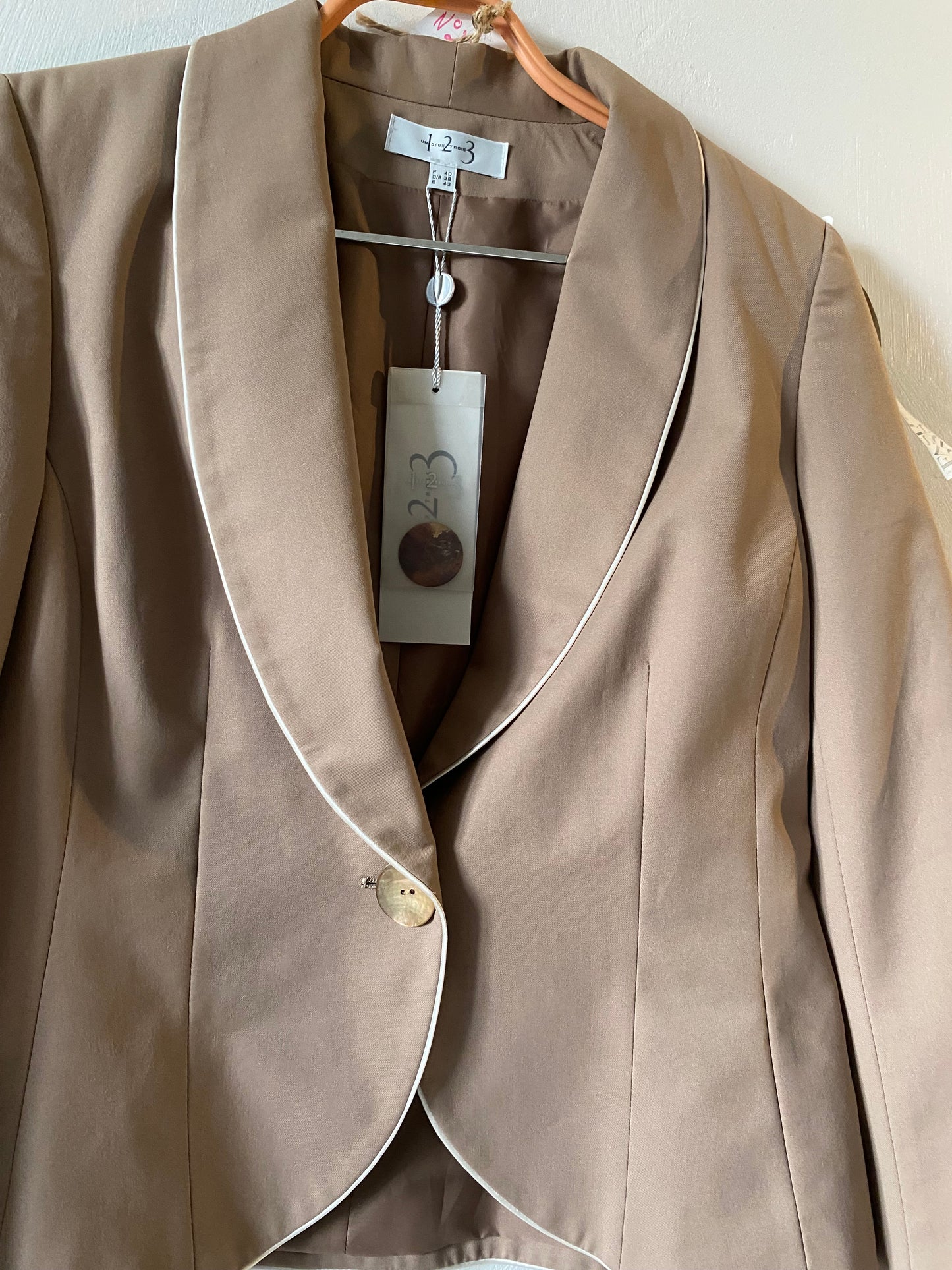 Blazer beige et blanc – 1.2.3 – Neuf avec étiquettes