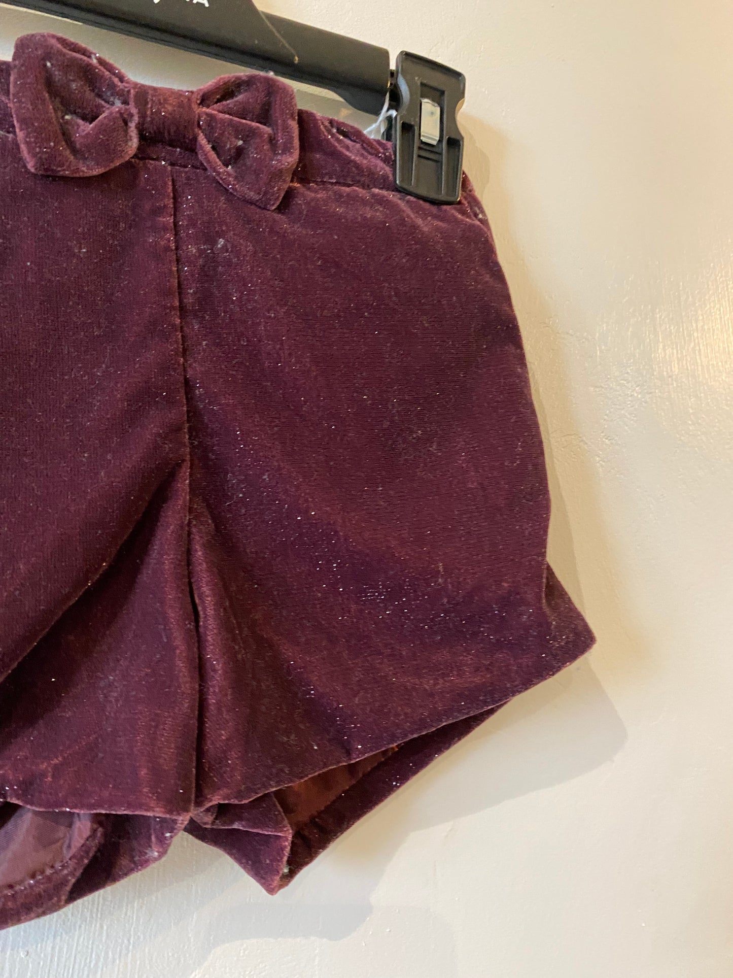 short bordeaux à paillettes effet velours – 4/6 ans – H&M
