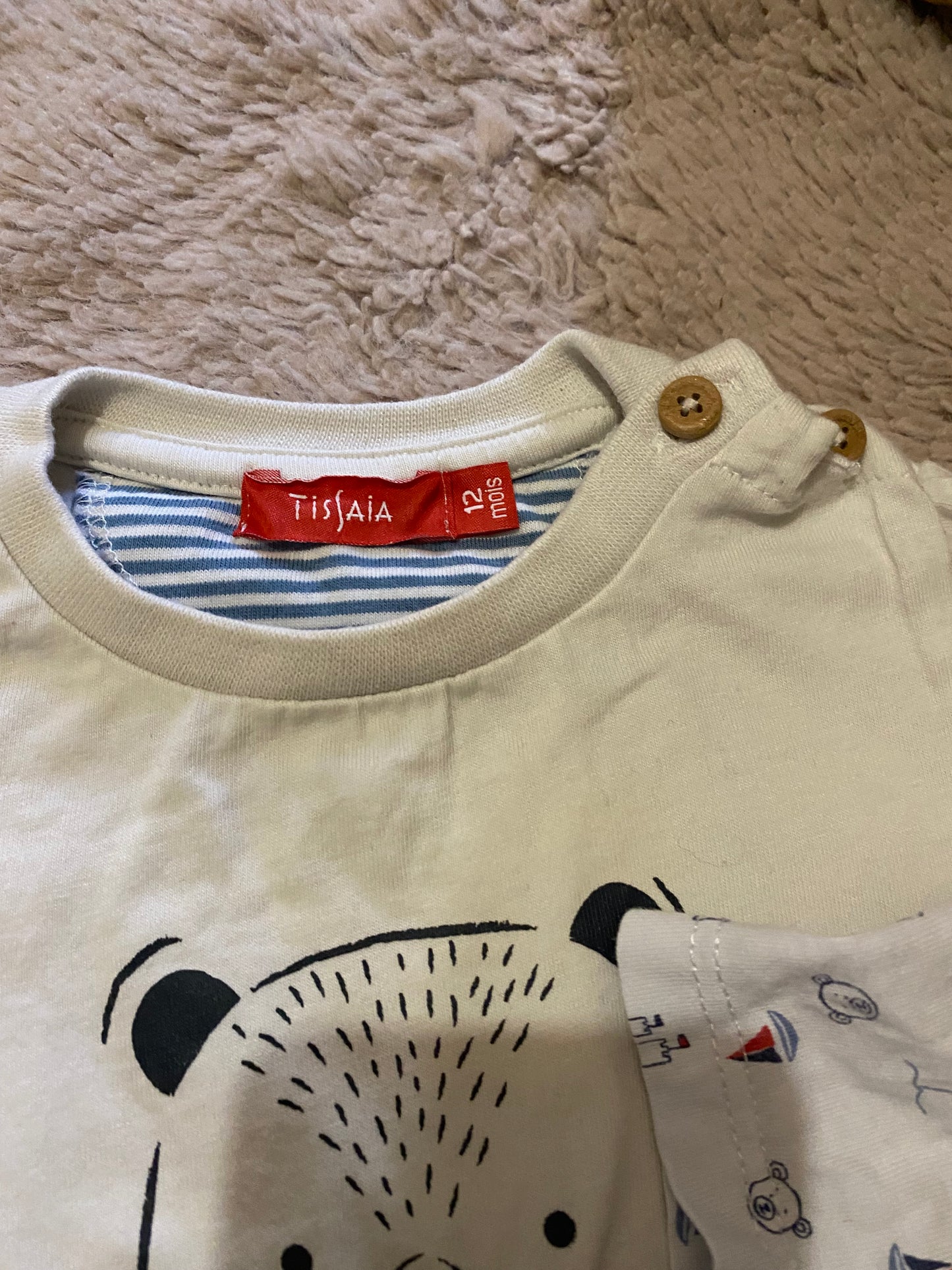 T-shirt blanc basique – 12 mois – Très bon état