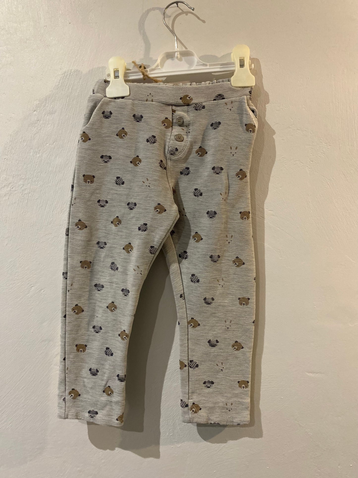 Pantalon gris motif ours – Obaïbi – 3 ans