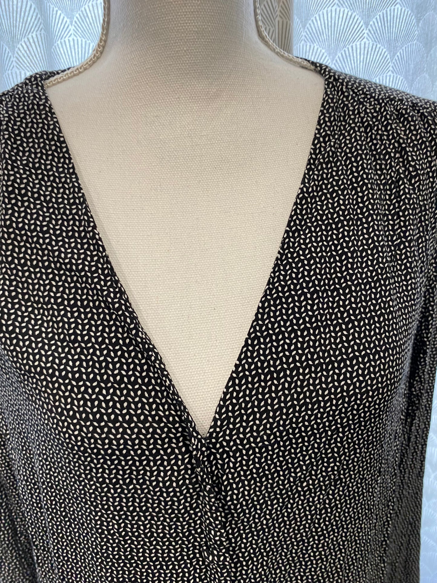 Chemise noire à pois blancs – La Redoute – taille 46
