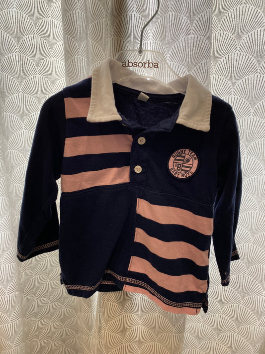 Polo manches longues effet rugby – 6 mois