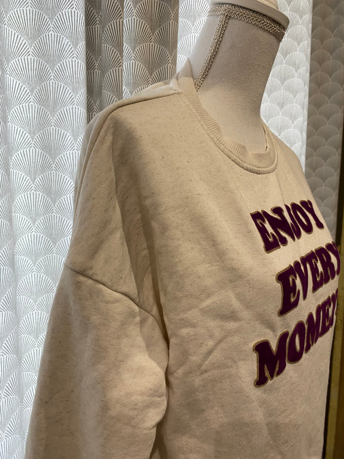Sweat crème avec écriture tendance – T.M – Gémo