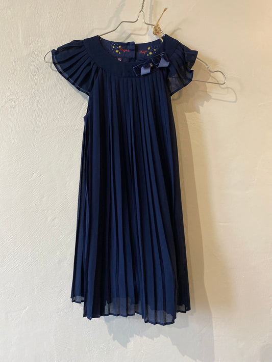 robe marine à nœud velours plissée – 8 ans – sergent major
