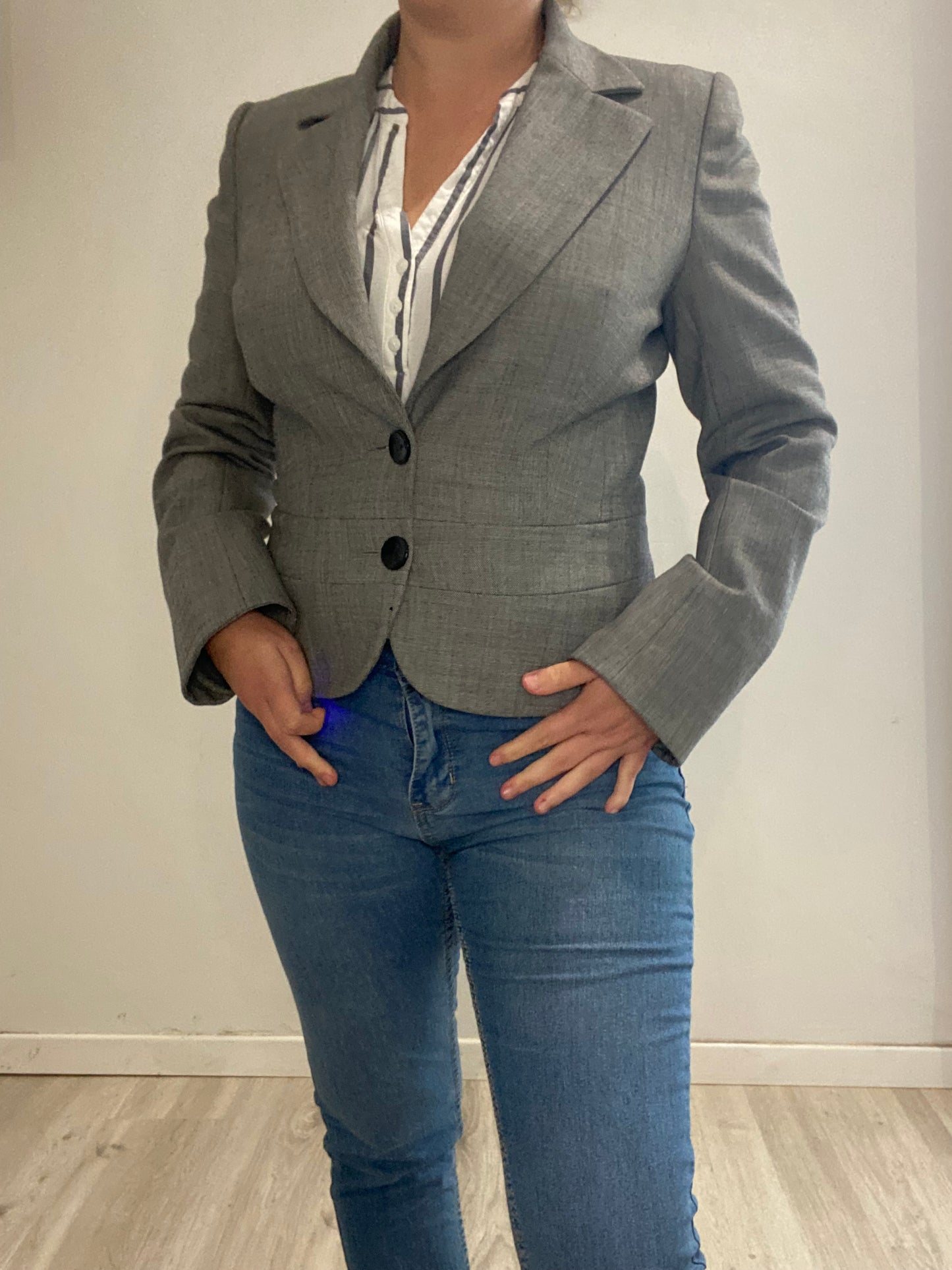 Blazer court gris