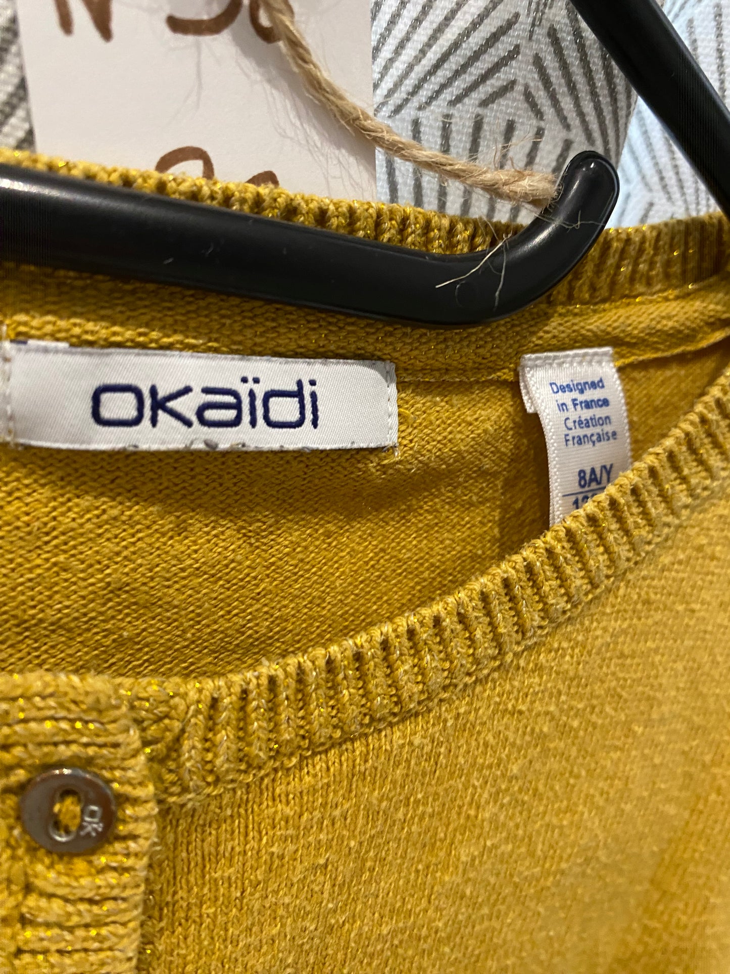 Gilet basique moutarde – 8 ans – Okaïdi