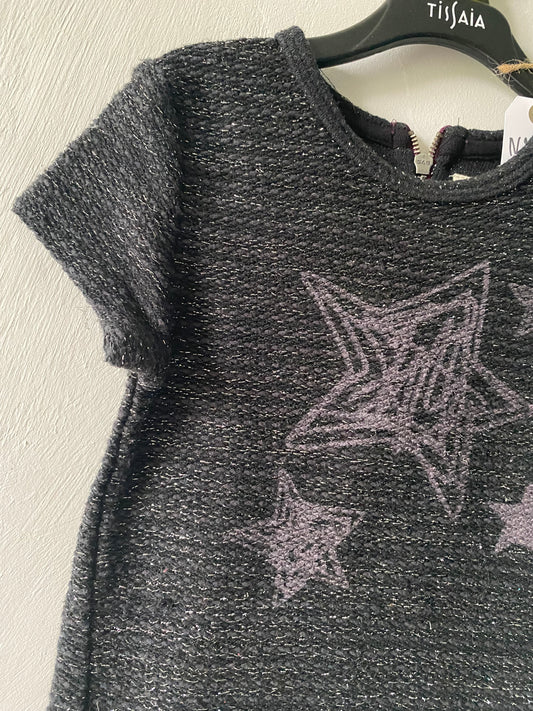 Robe / Tunique grise et noire motifs étoiles DPAM – 5 ans