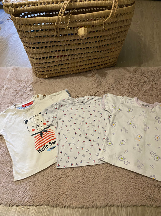 T-shirt blanc basique – 12 mois – Très bon état