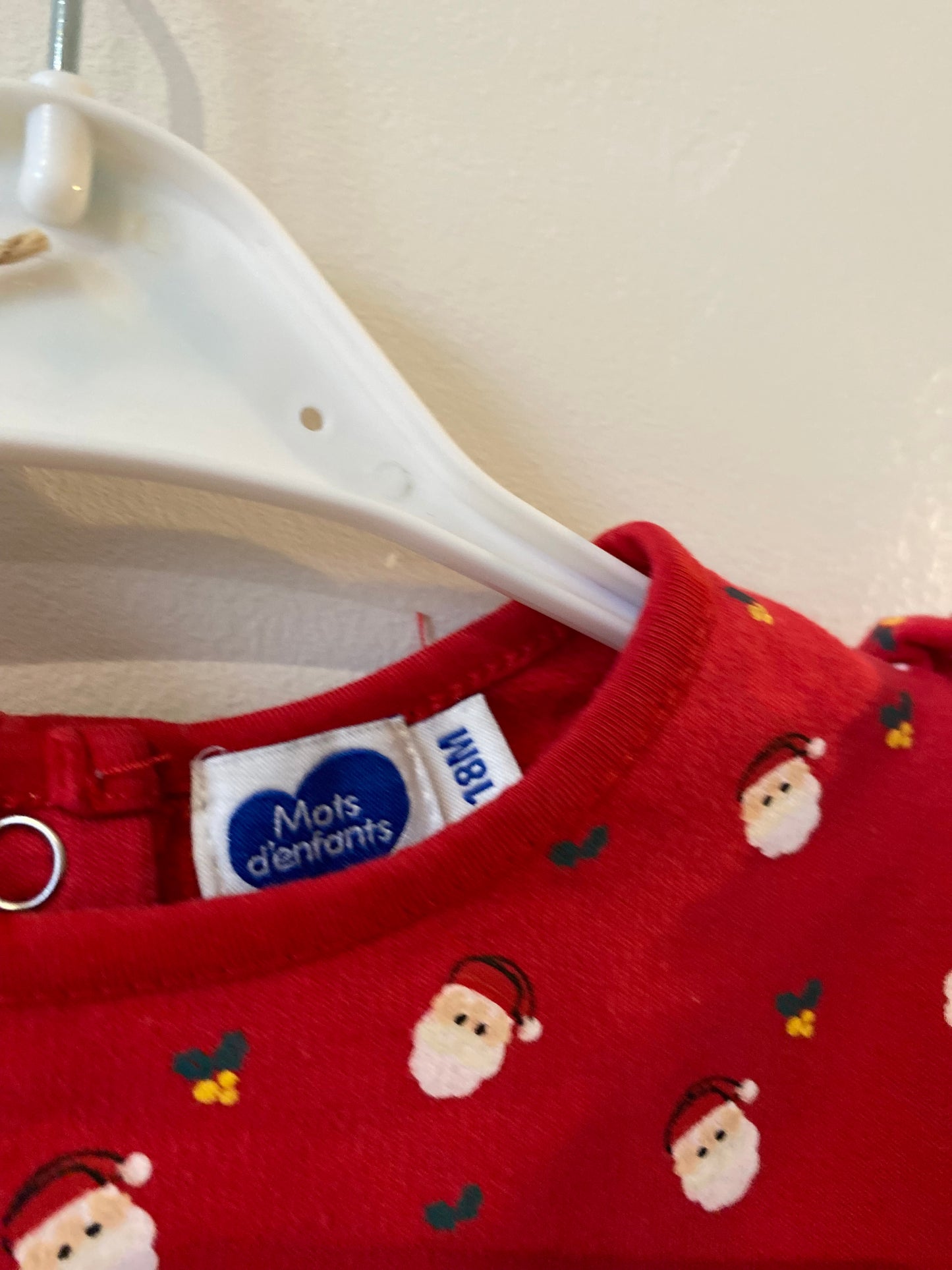 robe rouge motif père noël – 18 mois – mots d’enfants