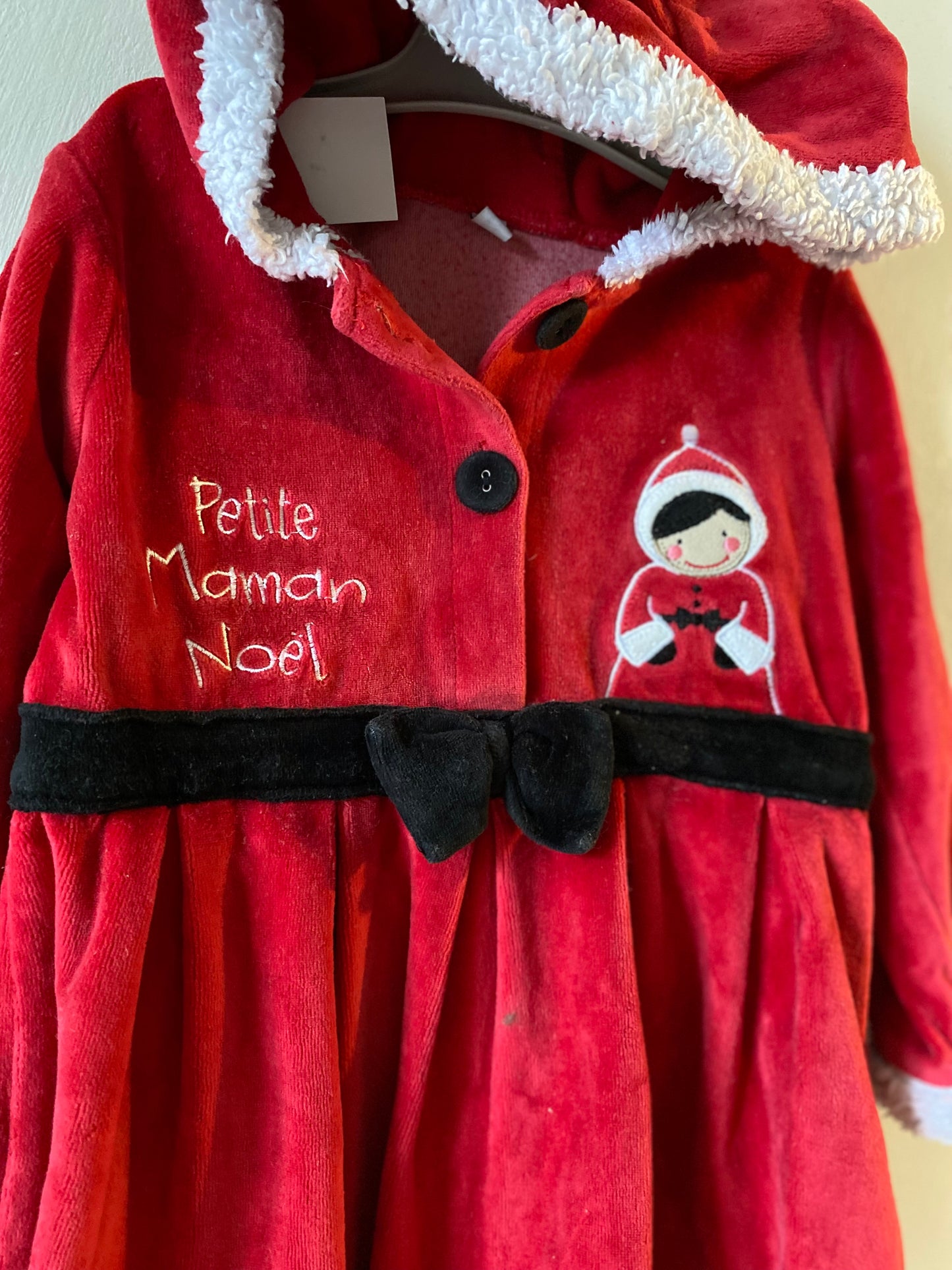 Robe bébé Mère Noël rouge – 23 mois – sans marque