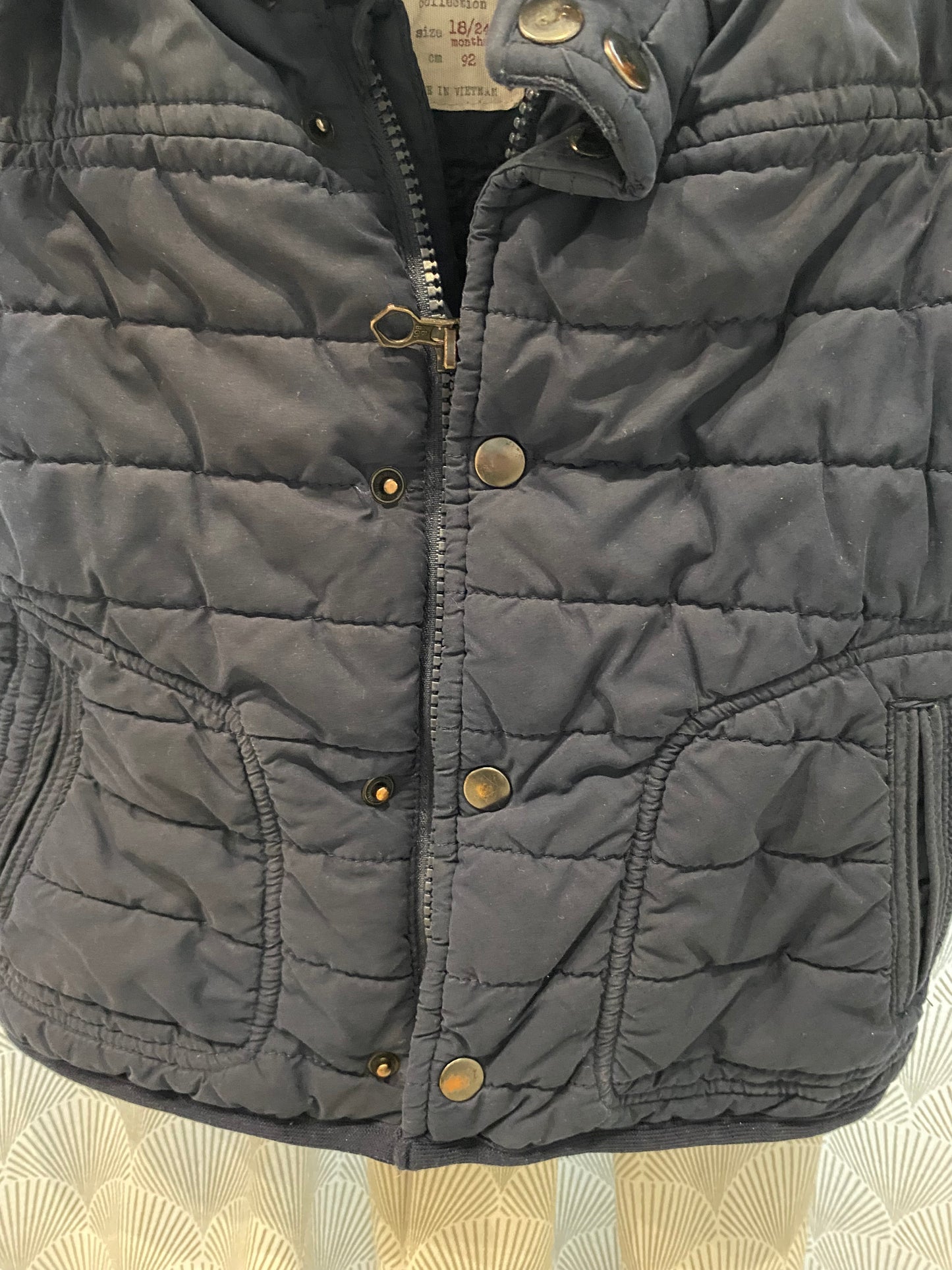 Doudoune marine intérieur chaud capuche amovible – Zara – 2 ans