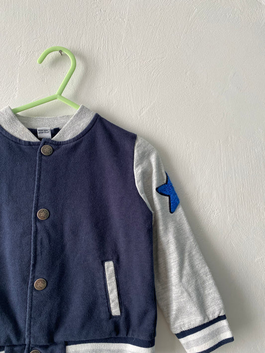 Veste teddy bébé marine & gris – 18/24 mois – 3 Pommes