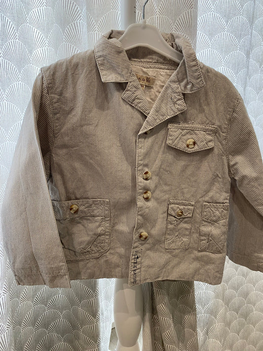 Blazer rayé beige et marron – 18 mois – Grain de Blé