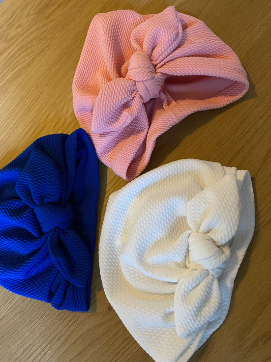 Lot de 3 bonnets effet turban – 6/12 mois