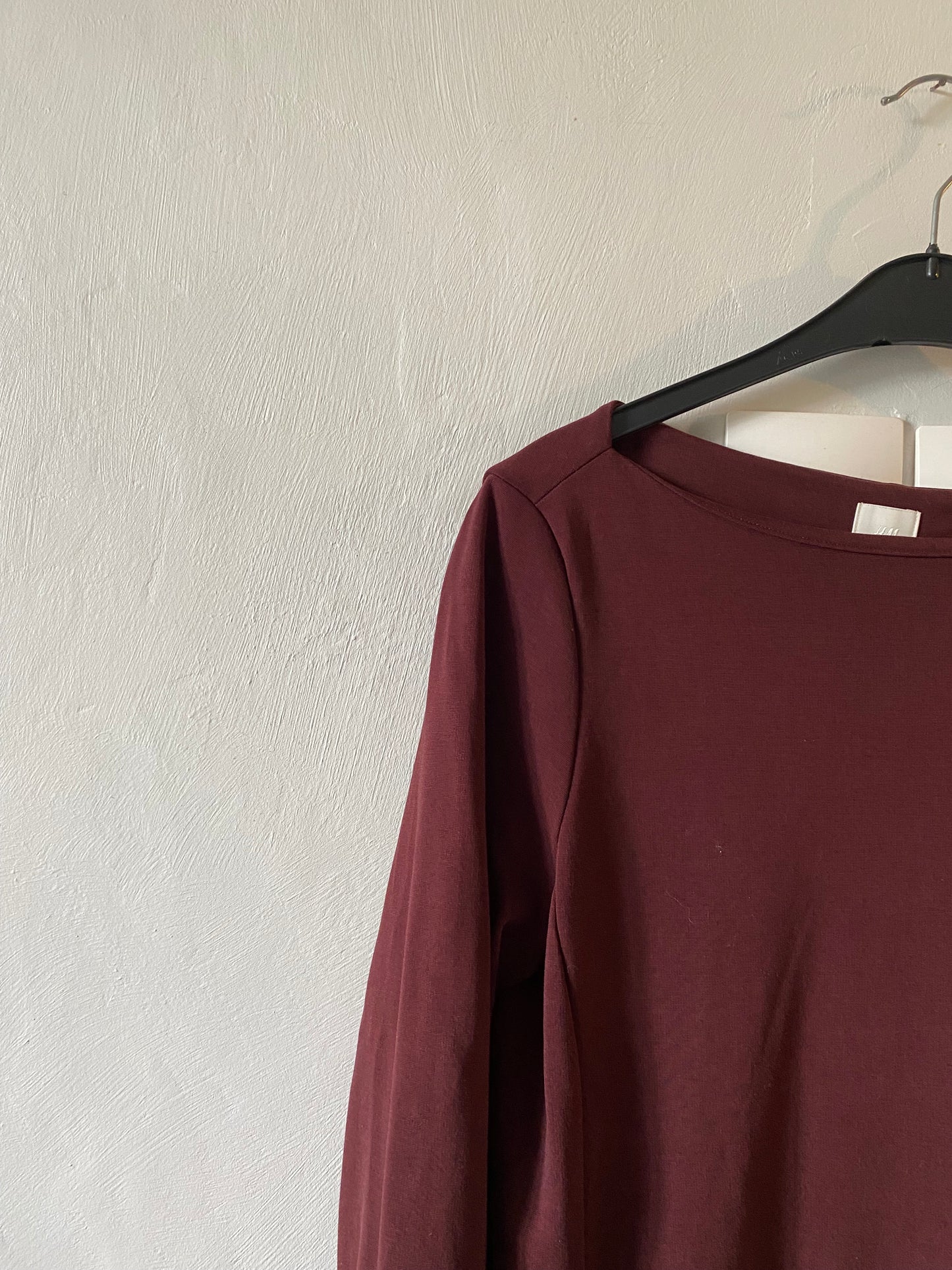 Robe bordeaux manches longues – M – H&M