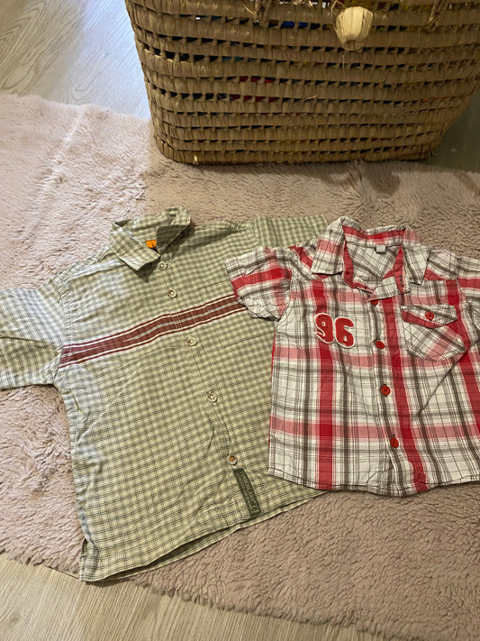 Lot 2 chemises bébé 12 mois – Timberland + sans marque – été – très bon état