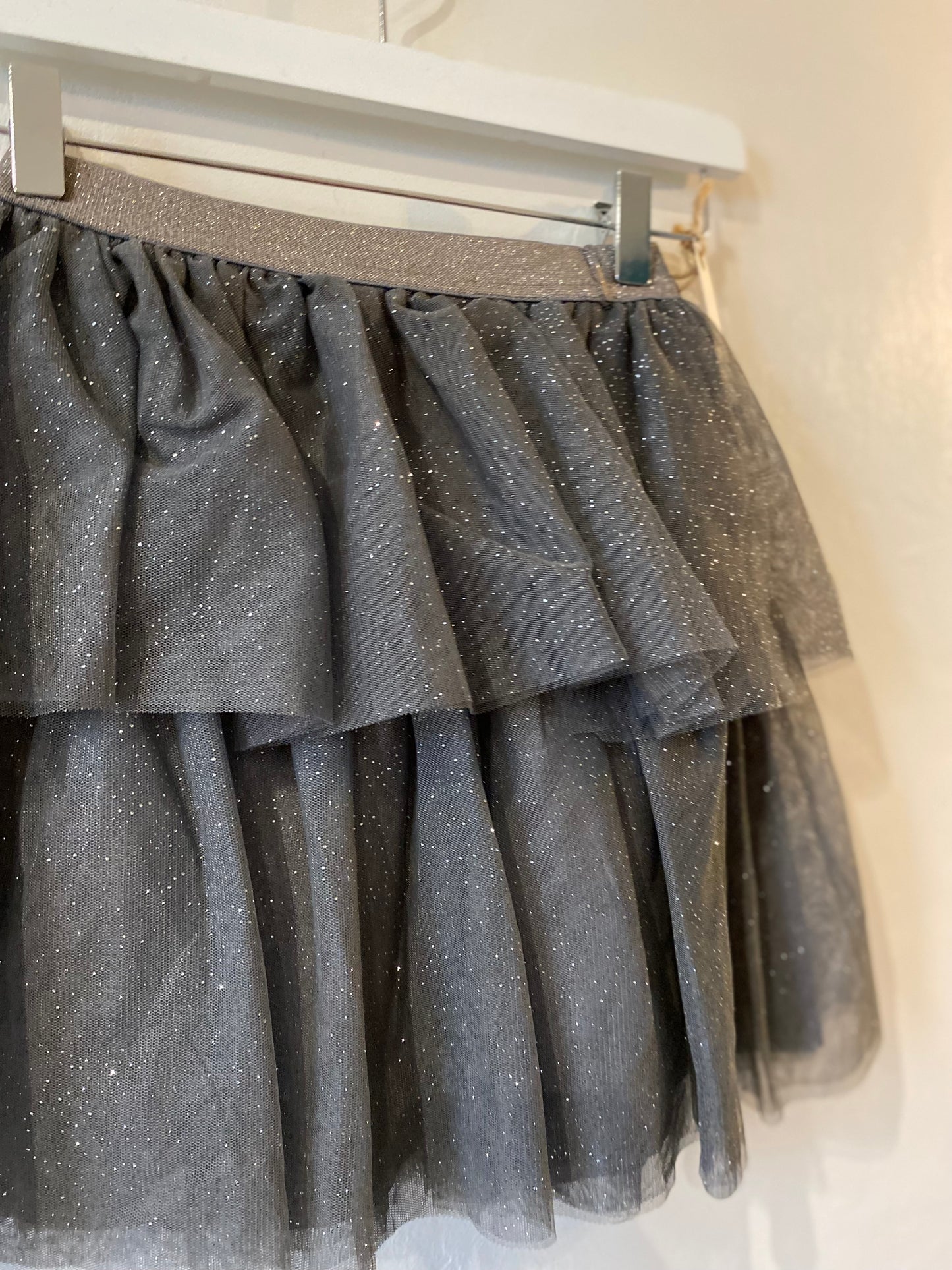 jupe tulle grise pailletée – 6/8 ans – h&m